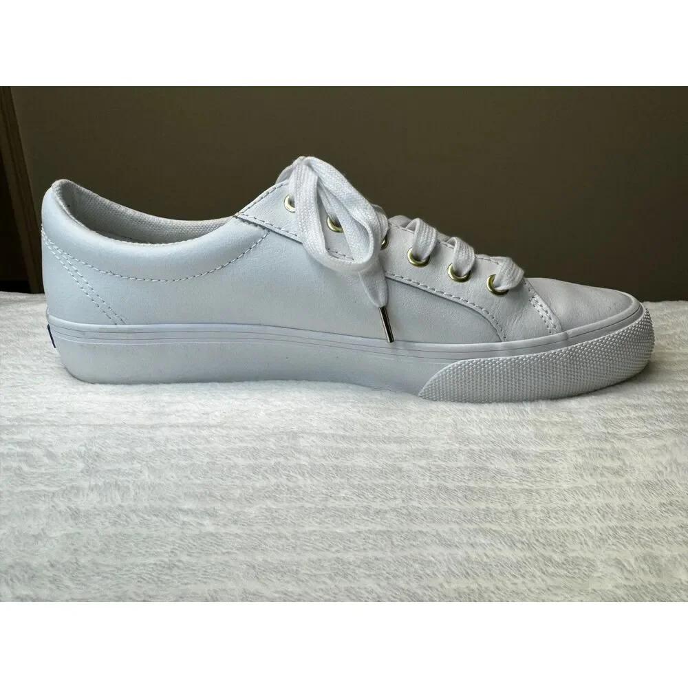 KEDS Jump Kick Leather Lace Up Sneakers, White, Sz 10